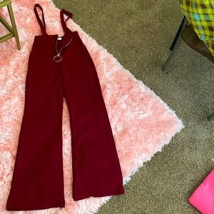 Burgundy overall pants
